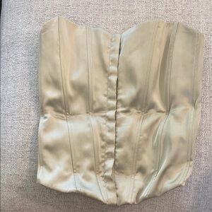 Elegant Cream Satin Corset Top